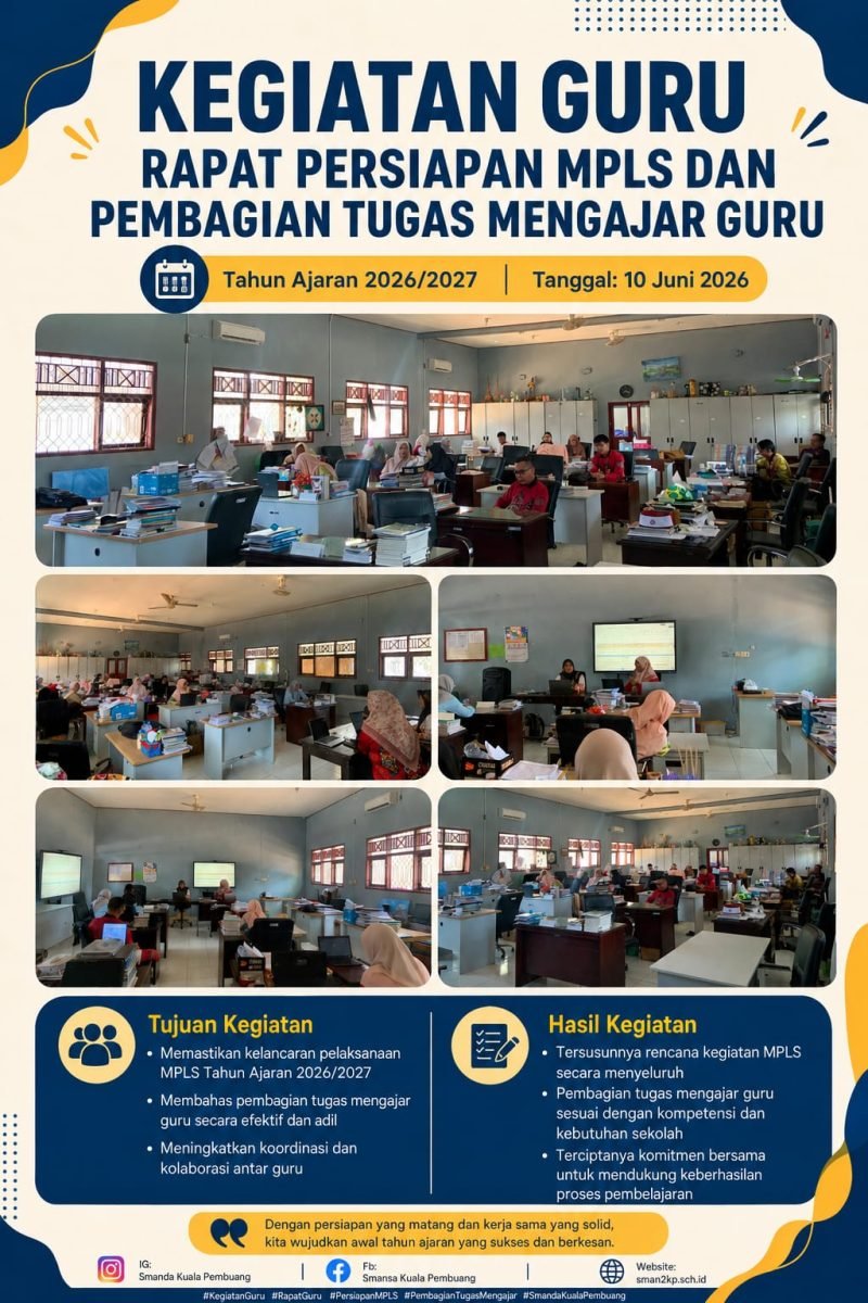SMAN 2 Kuala Pembuang Gelar Rapat Persiapan MPLS dan Pembagian Tugas Mengajar Tahun Ajaran 2026/2027