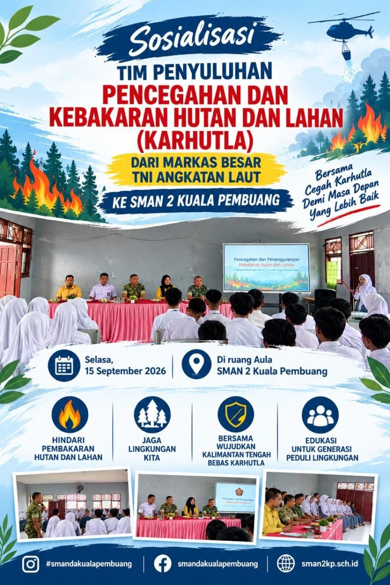 Tim Penyuluhan Pencegahan Karhutla Mabes TNI AL Sosialisasi di SMAN 2 Kuala Pembuang